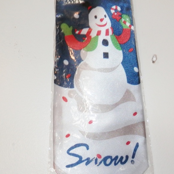 New Let it Snow Men Necktie Snowman Christmas E563 - Picture 2 of 2